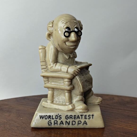Russ Berrie & Co. World's Greatest Grandpa Figure Vintage 1970's - Picture 1 of 9